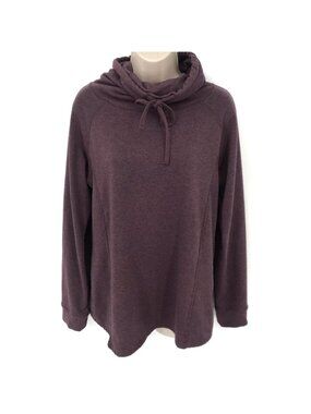 32 Degrees Ladies Funnel Neck Pullover Sweatshirt M Purple Polyester Blend